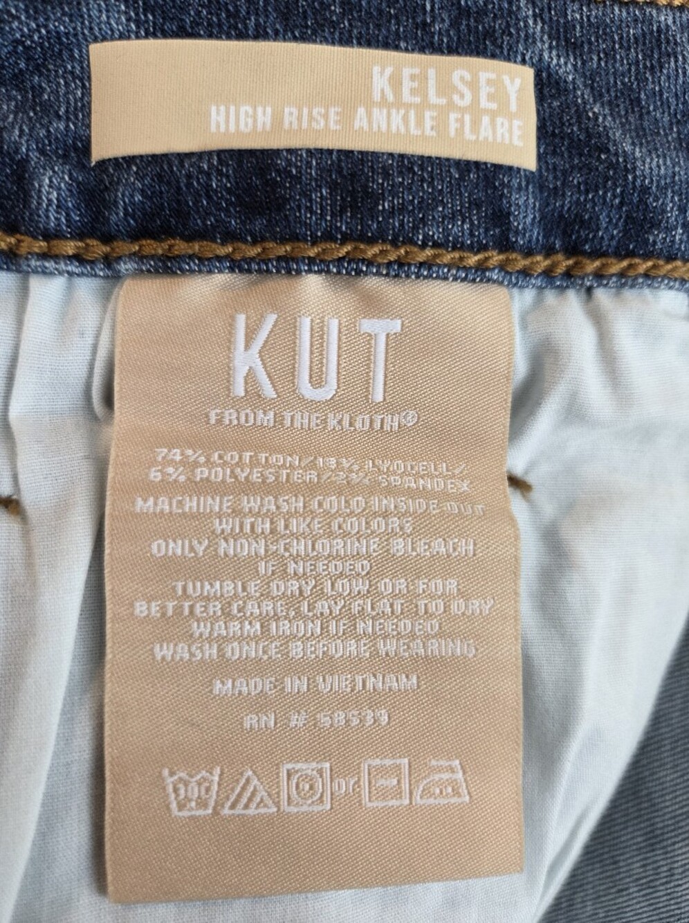 Kut From The Kloth Kelsey High Rise Ankle Flare Denim Jeans Sz 16 - Picture 10 of 10